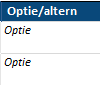 1. Optie / alternatief