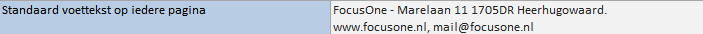 2. Standaard voettekst op pagina's