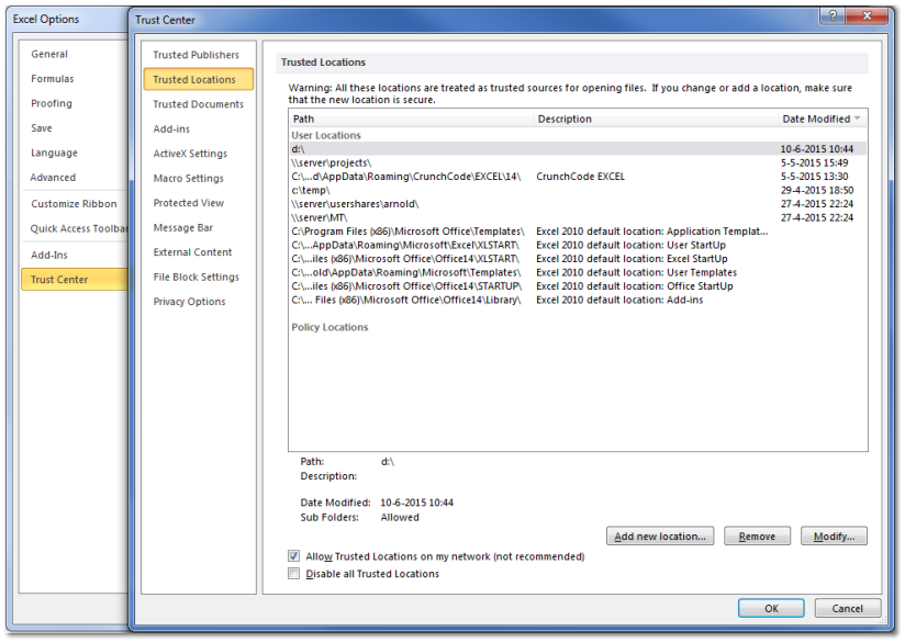 Inrichten Excel Macro-omgeving