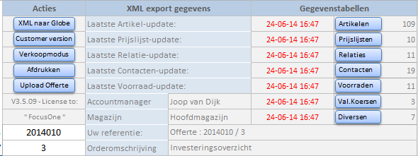 2. Gegevens XML-export en gegevenstabellen